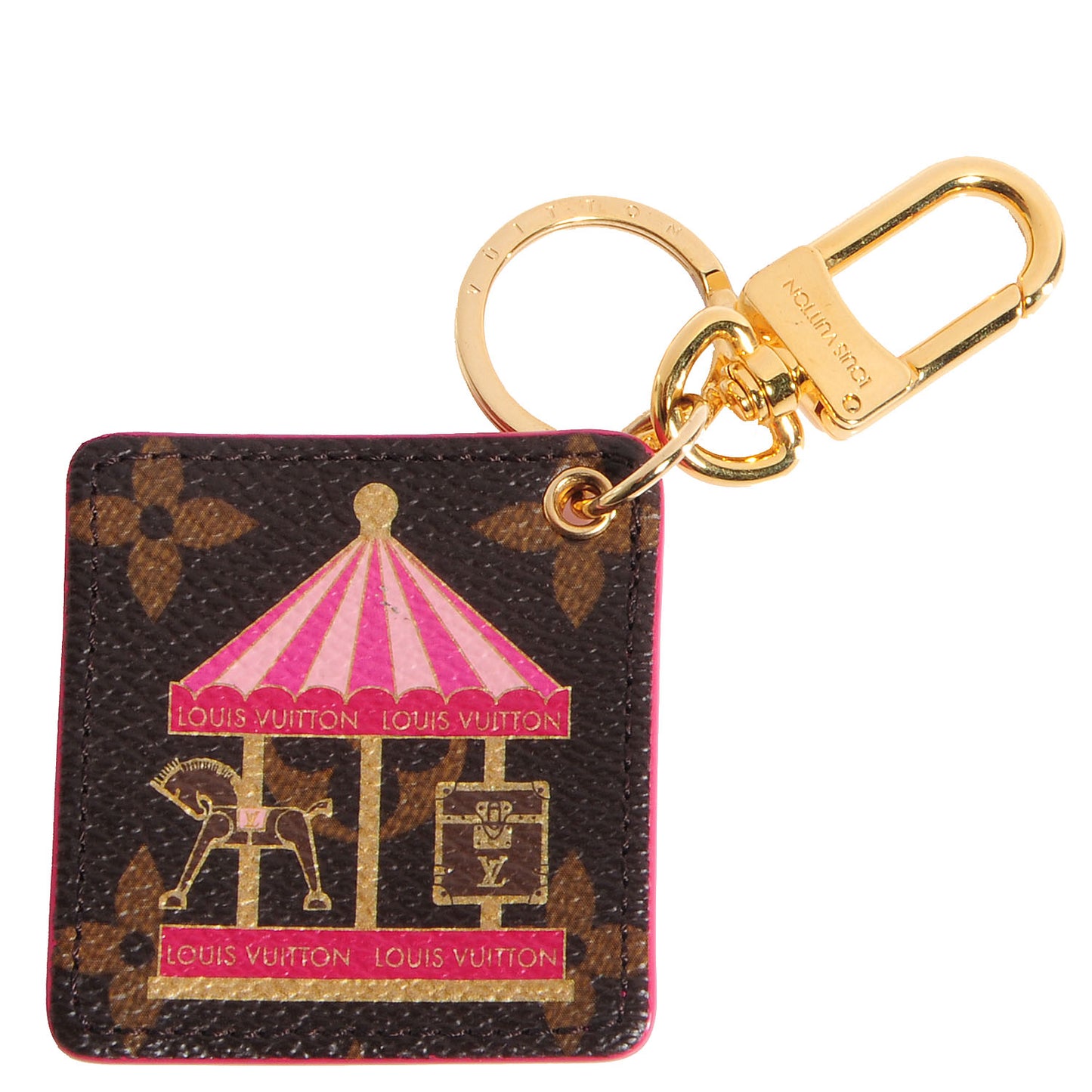 Monogram Illustre Carousel Bag Charm Key Ring Pink