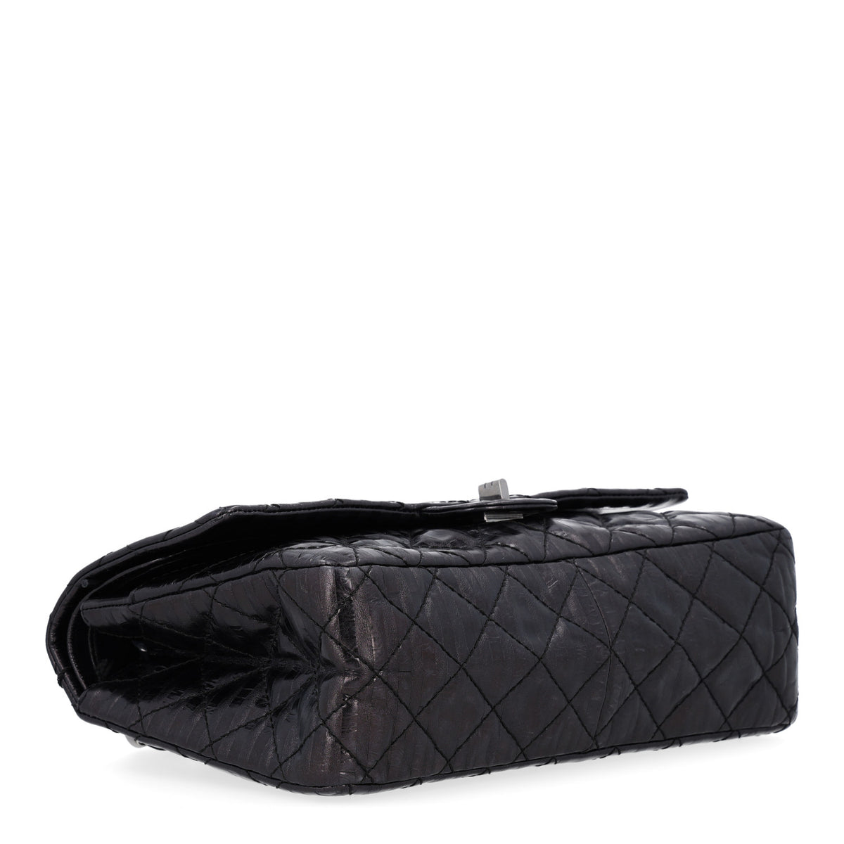 Chanel Metallic Calfskin Striped 2.55 Reissue 226 Flap Black 7 of 13
