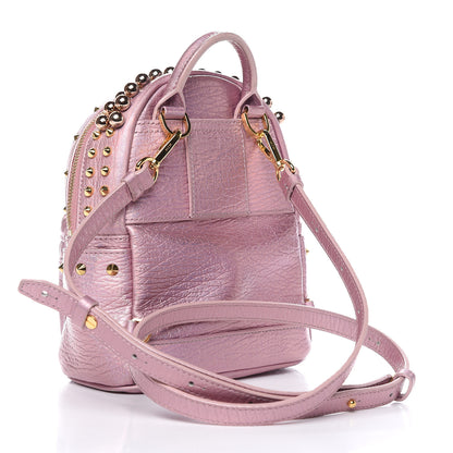 MCM Calfskin Pearl Studs X-Mini Stark Bebe Boo Backpack Prism Pink 5 of 12