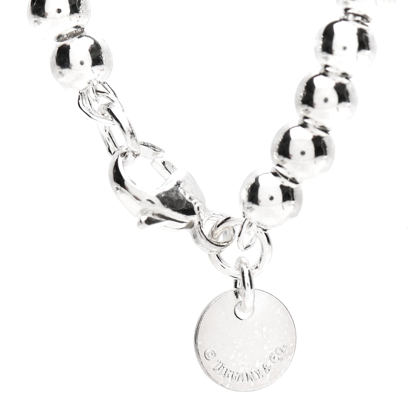 Sterling Silver Enamel 4mm Return to Tiffany Heart Tag Bead Bracelet Hot Pink