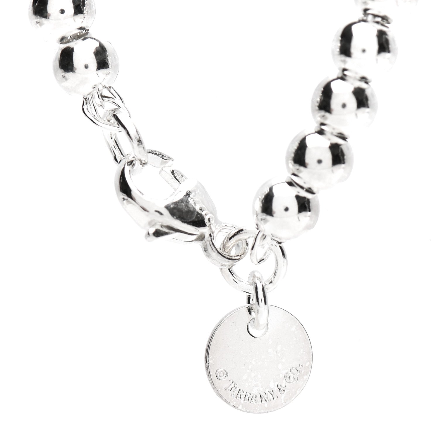 Tiffany Sterling Silver Enamel 4mm Return to Tiffany Heart Tag Bead Bracelet Hot Pink 4 of 5