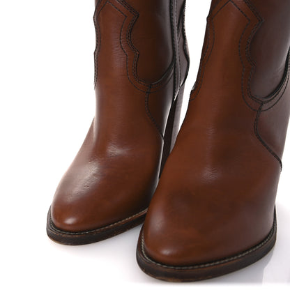 Saint Laurent Kate 105 Western Knee High Boots 40 New Papaya 14 of 14