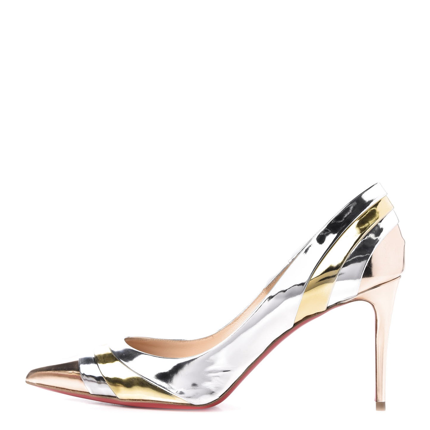 Nappa Patent Veau Mirror Eklectica 85 Pumps 39.5 Silver