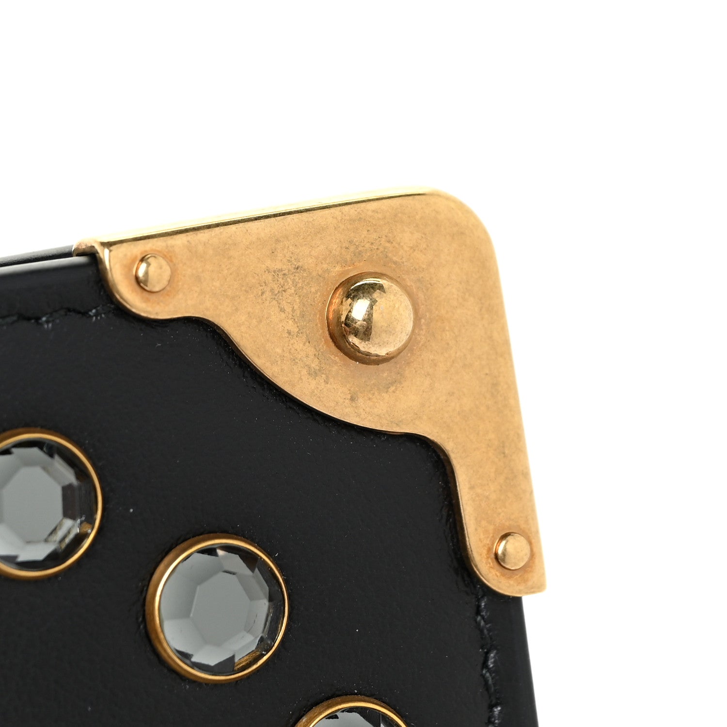 Prada City Calfskin Cahier Crystal Studded Mini Bag Fuxia Black 11 of 13