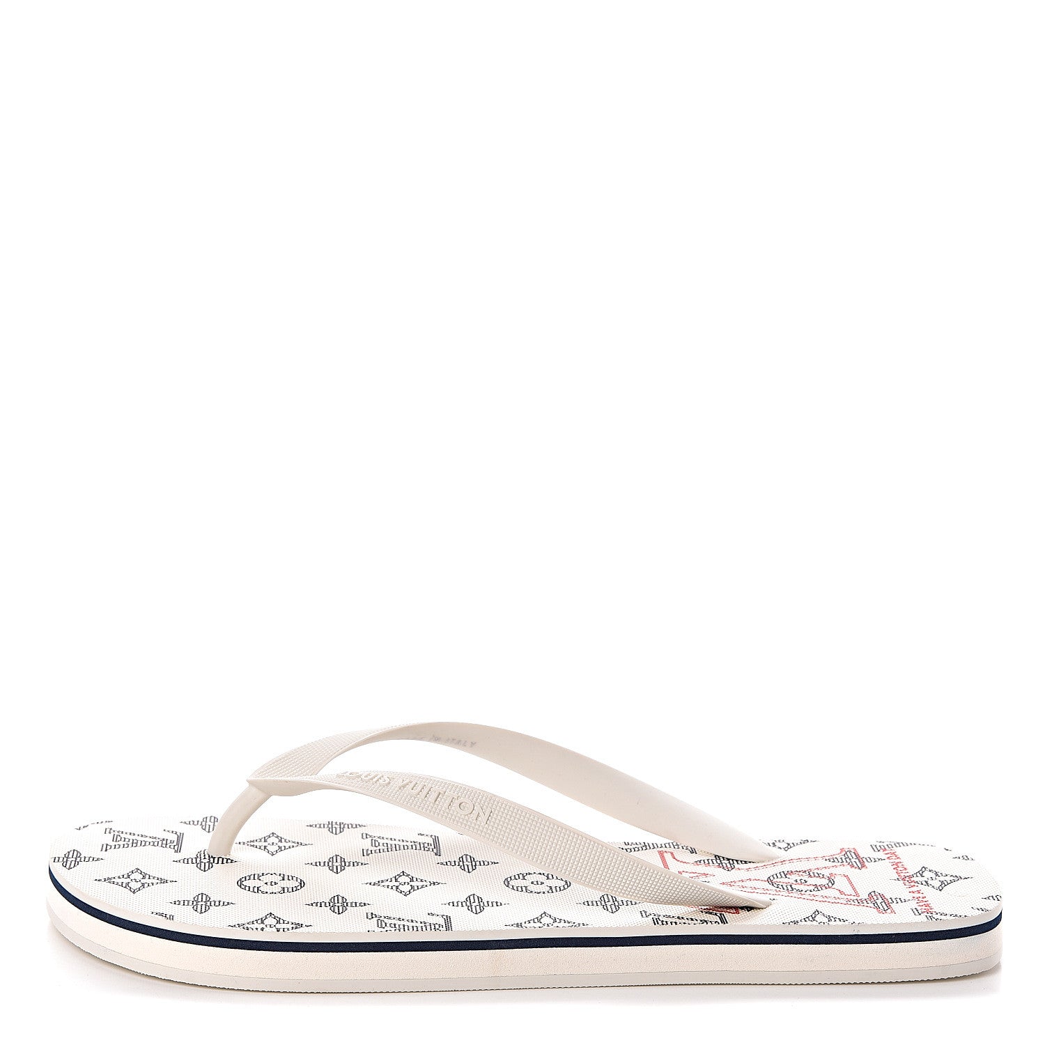 Louis Vuitton Rubber Mens Molitor Thong Sandals 9 White 1 of 6