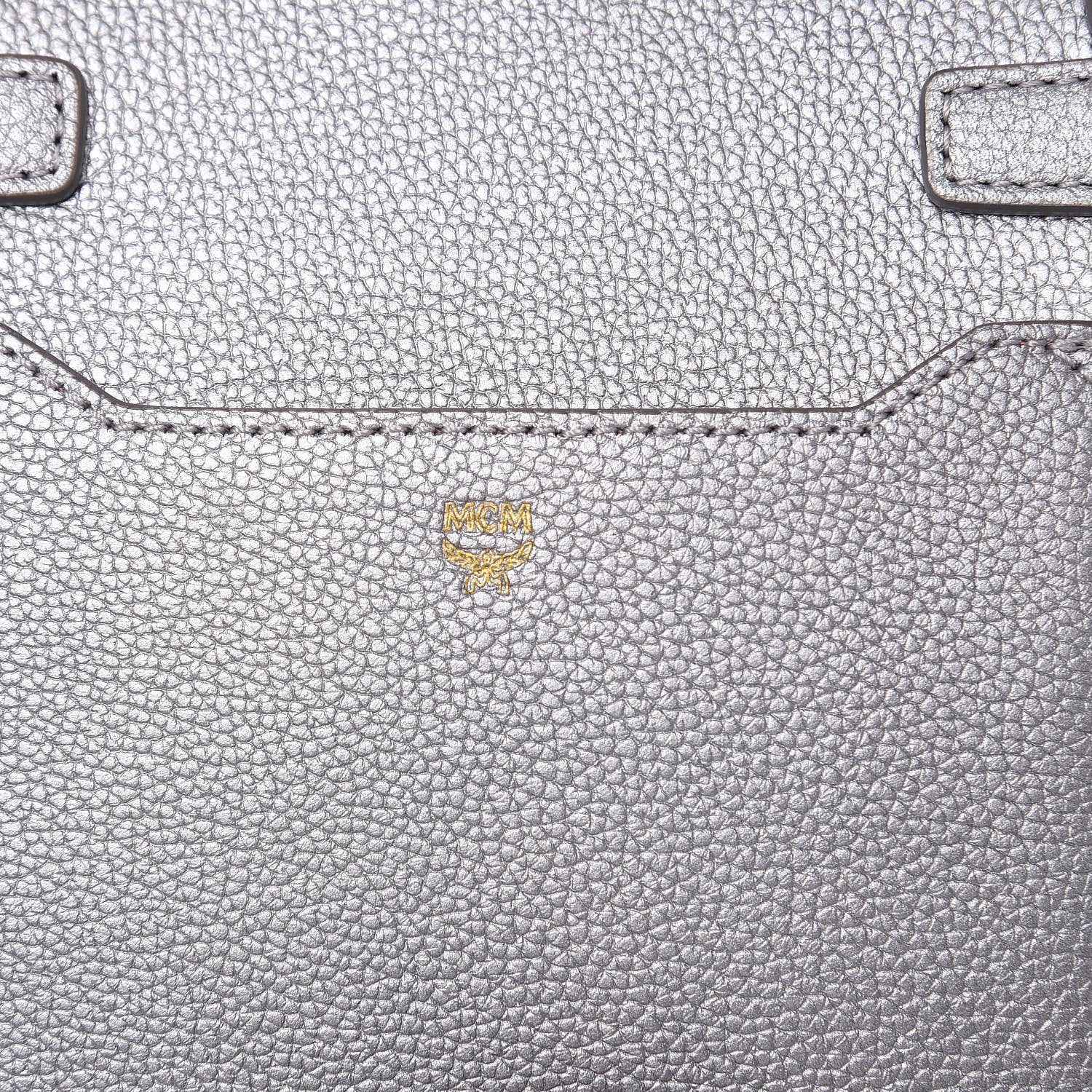 MCM Metallic Grained Calfskin Mini Milla Crossbody Silver 6 of 8