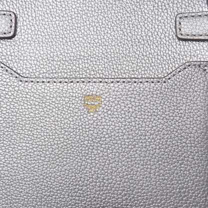 MCM Metallic Grained Calfskin Mini Milla Crossbody Silver 6 of 8