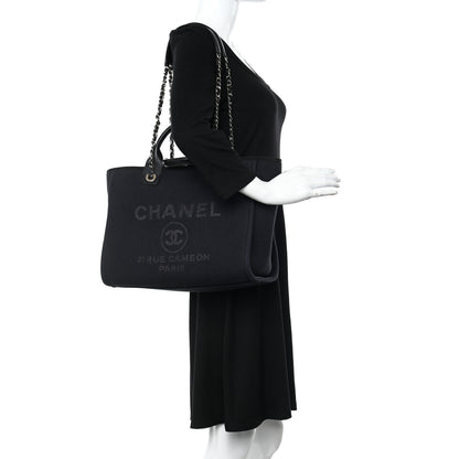 Chanel Mixed Fibers Small Deauville Tote Navy 2 of 11