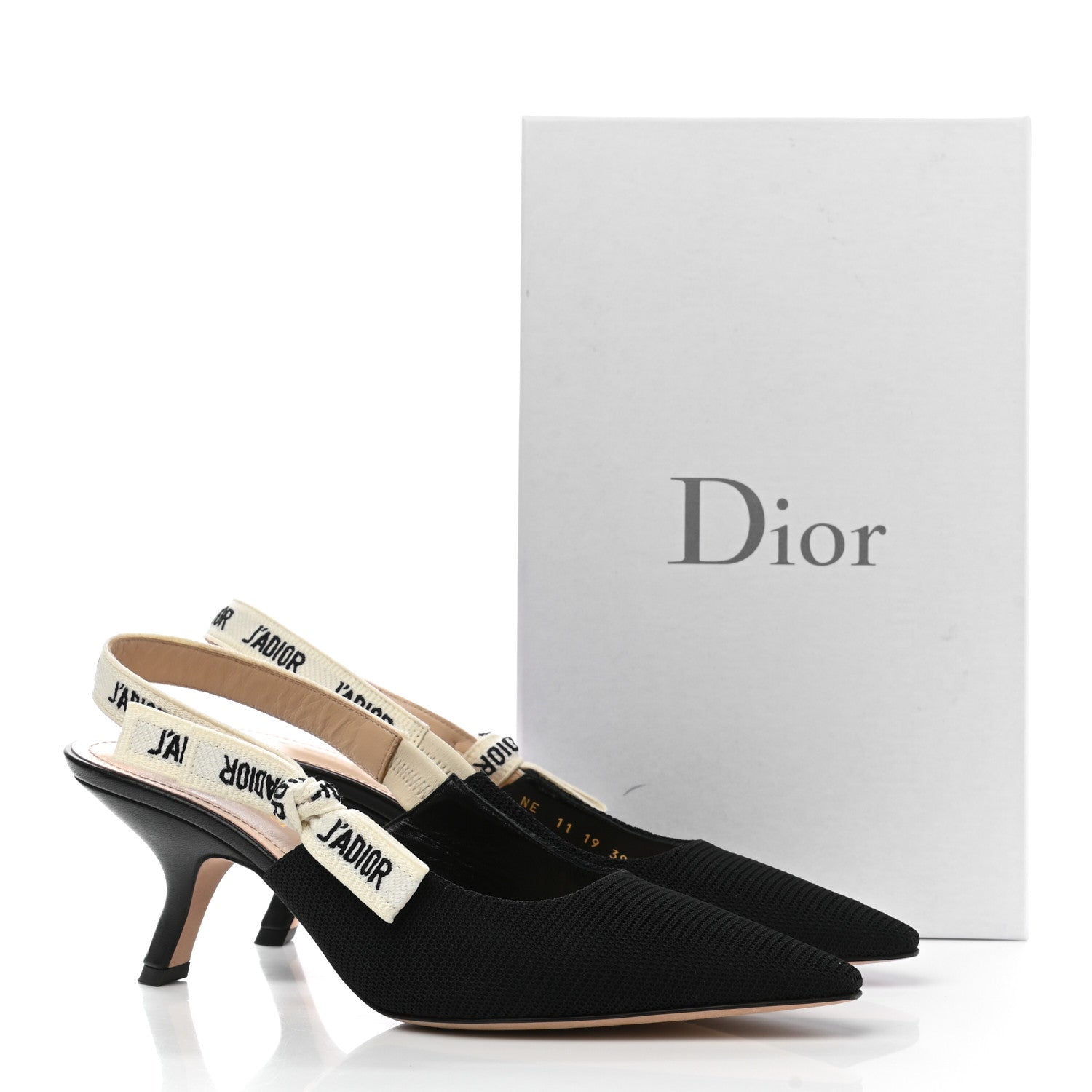 Christian Dior Technical Canvas Ribbon J Adior Slingback 65mm Pumps 39.5 Black 9 of 9