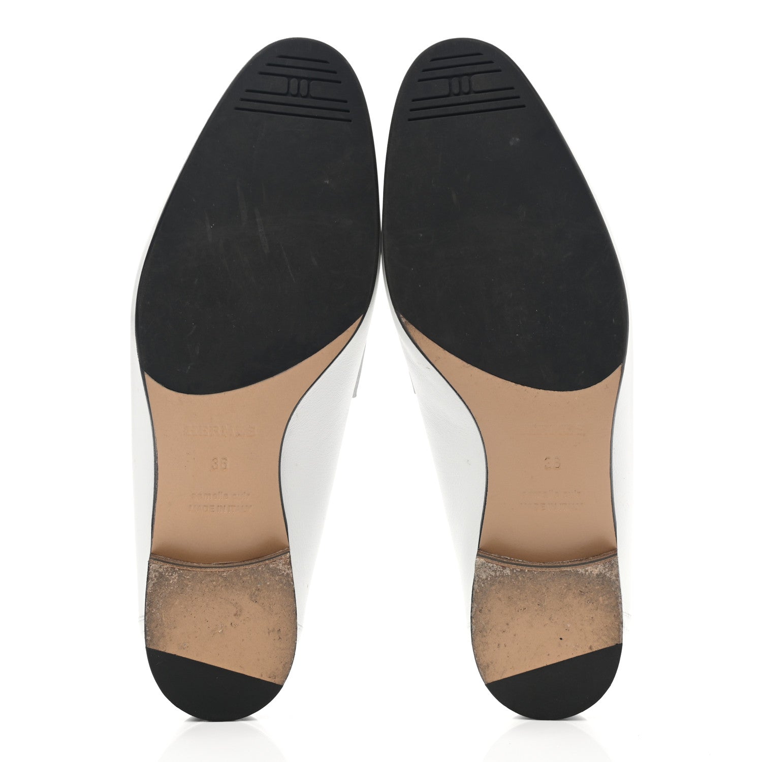 Hermes Calfskin Womens Paris Loafers 36 White Bois De Santal 5 of 15