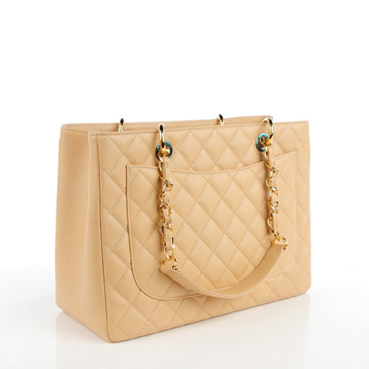 Chanel Caviar Quilted Grand Shopping Tote GST Beige Clair 3 of 7