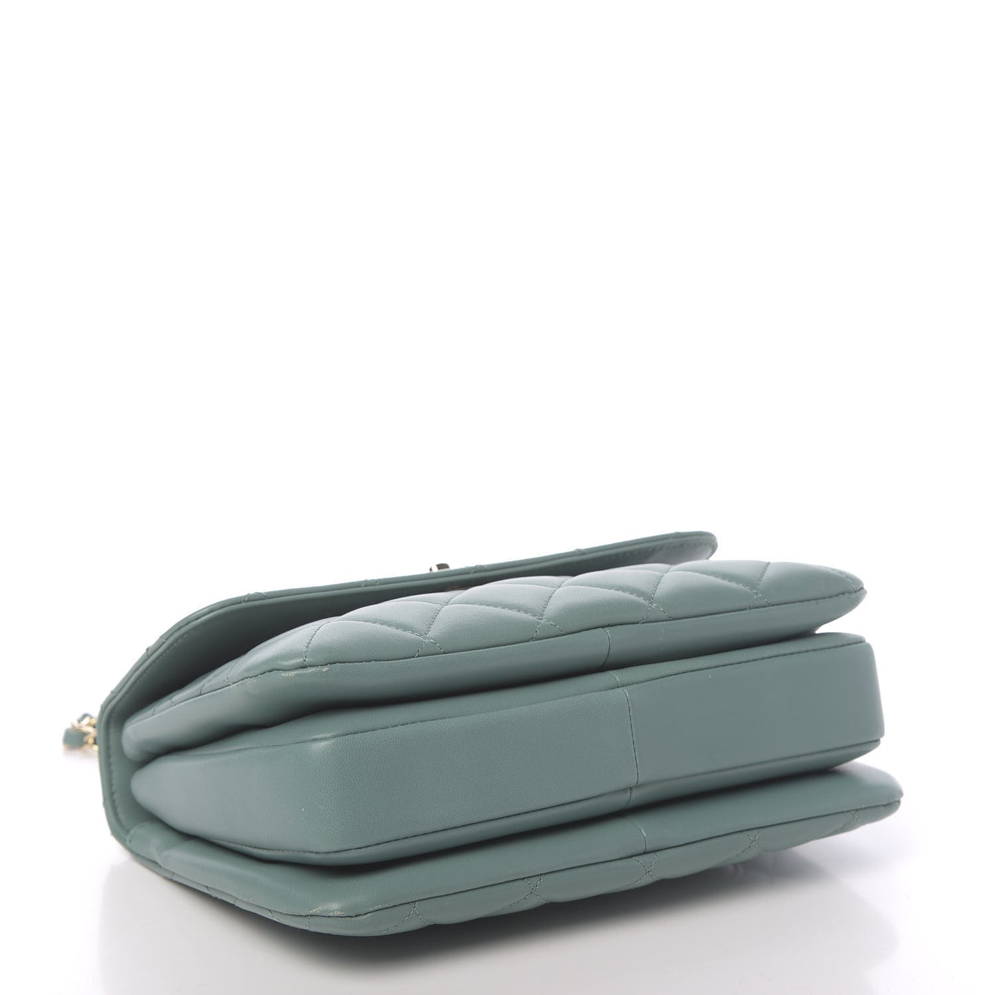 Lambskin Quilted Small Trendy CC Flap Dual Handle Bag Light Green