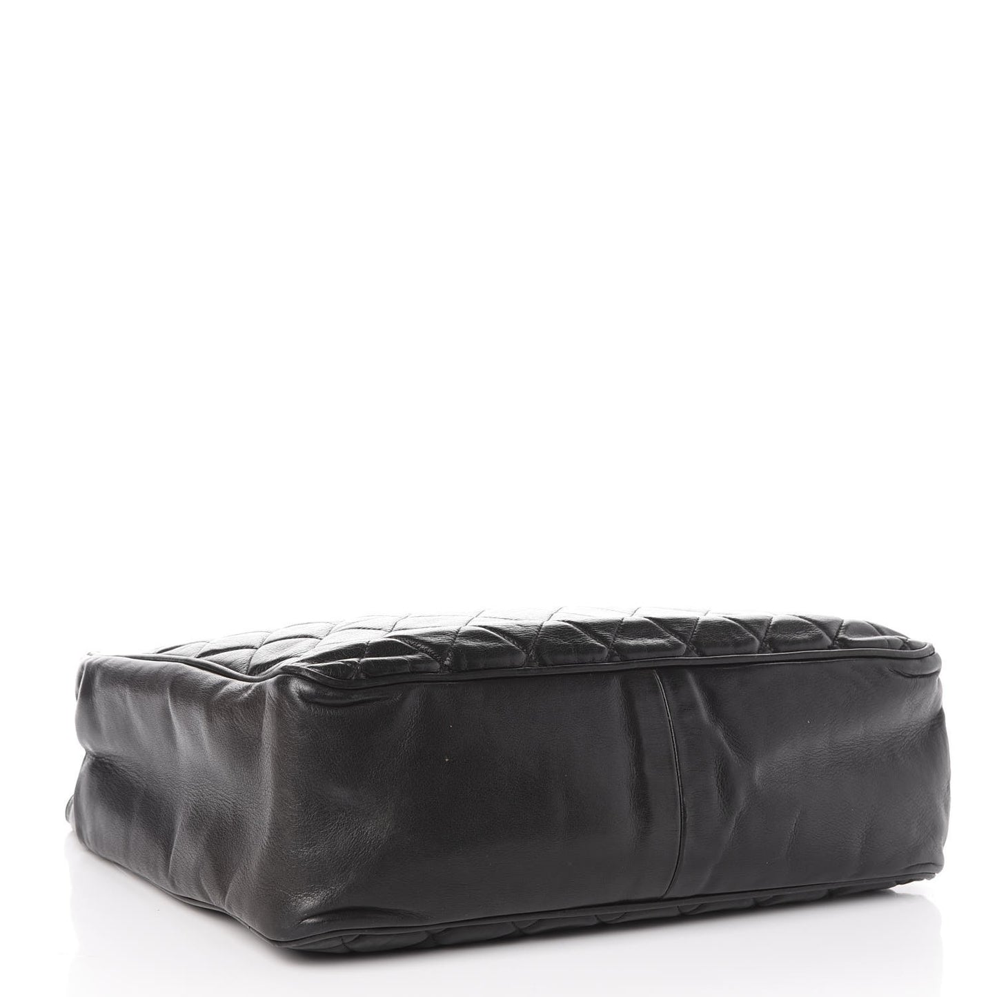 Lambskin Quilted Shopper Tote Black