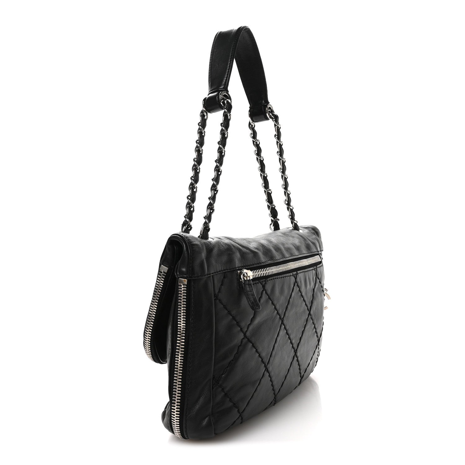 Chanel Calfskin Expandable Flap Black Black 3 of 11