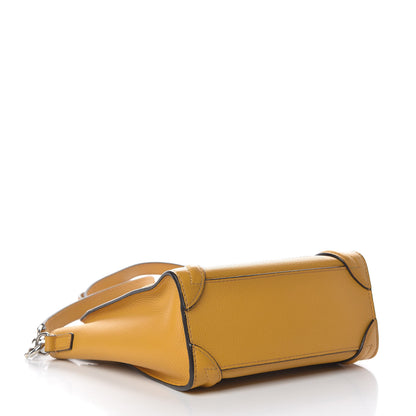 Celine Drummed Calfskin Nano Luggage Ocre 5 of 16