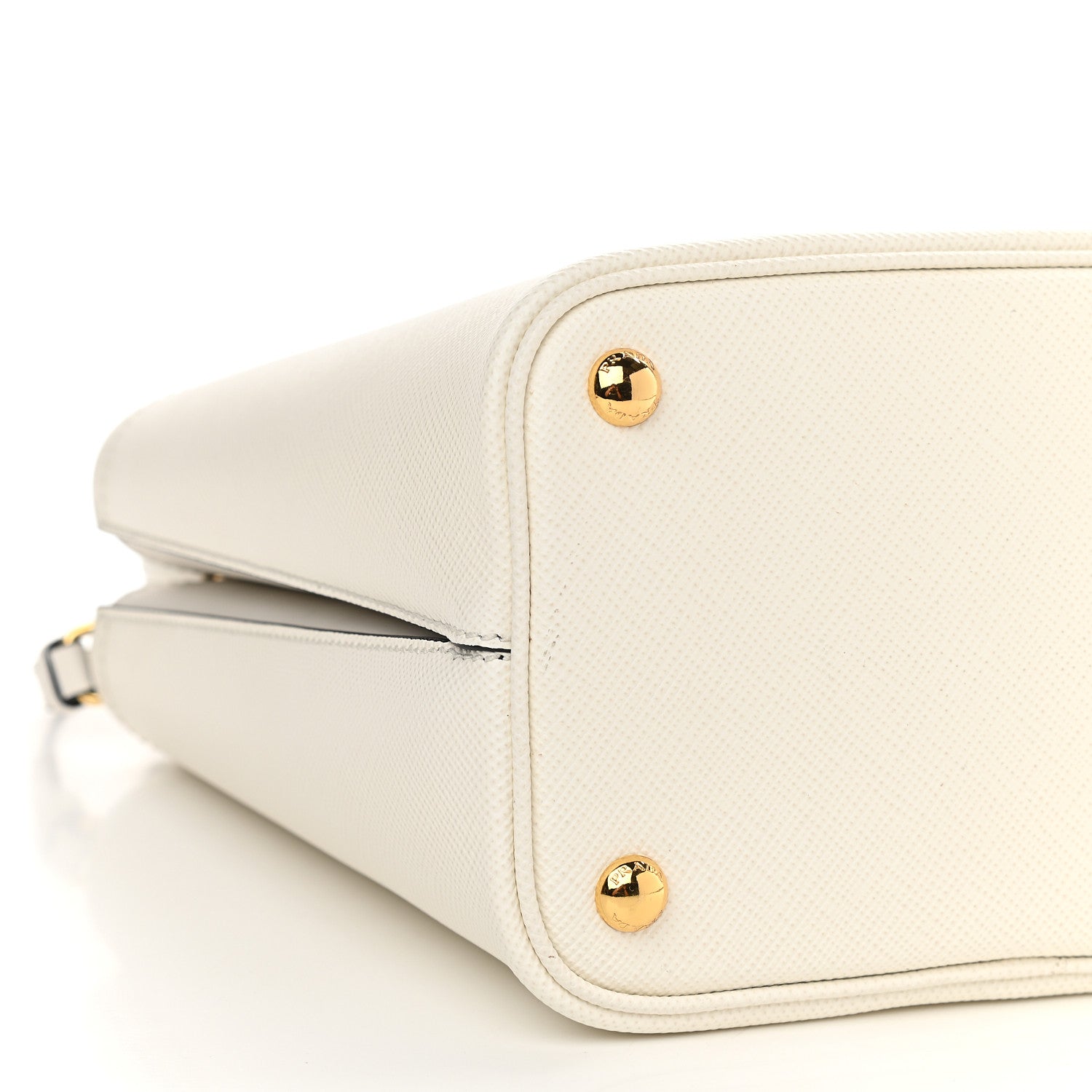 Prada Saffiano Cuir Medium Panier Bucket Bag Bianco Black 7 of 9