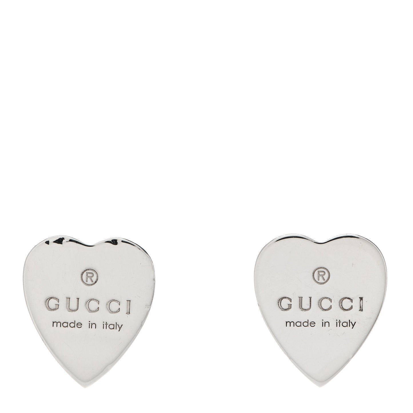 Sterling Silver Trademark Heart Stud Earrings