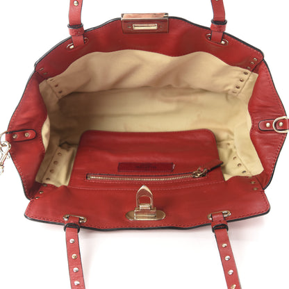 Valentino Garavani Vitello Small Rockstud Tote Rosso Valentino 6 of 12