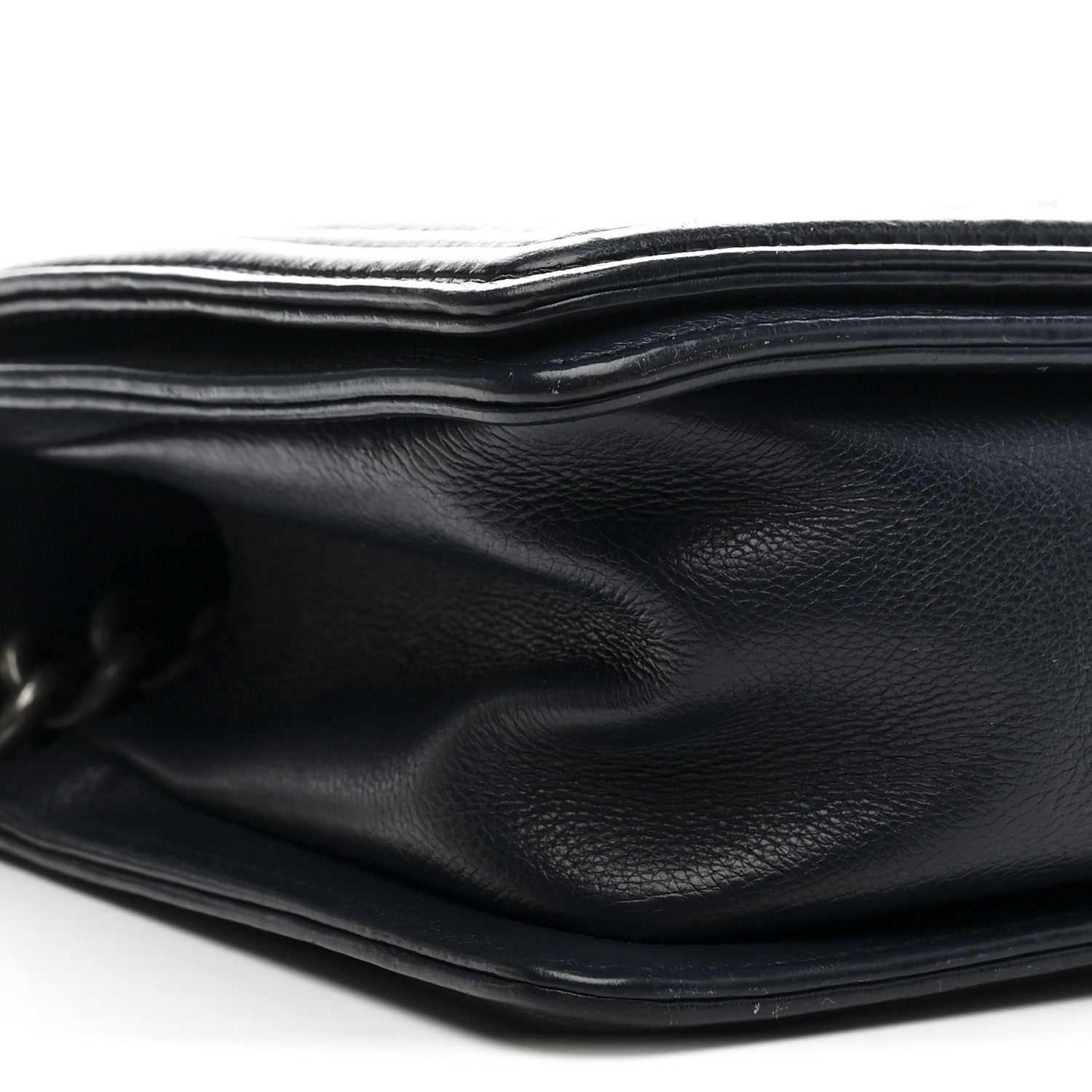 Chanel Calfskin Double Stitch Medium Boy Flap Navy Blue 9 of 15