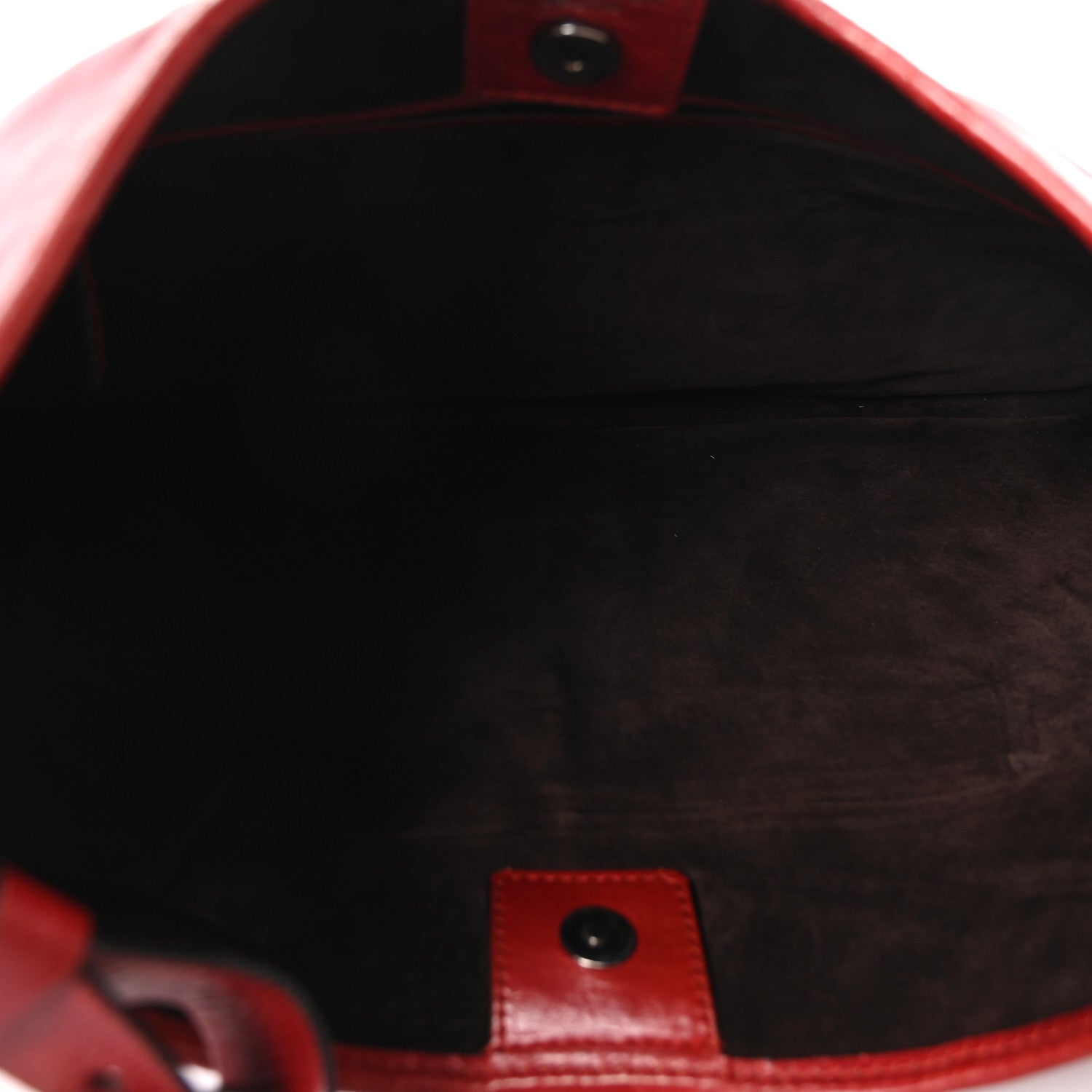 Saint Laurent Calfskin Buffalo Horn Mombasa Hobo Red 5 of 10