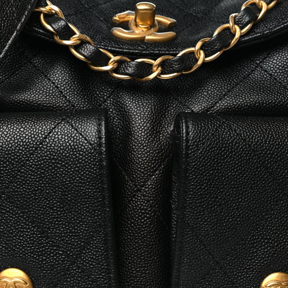 Chanel Caviar Quilted Small Supple Twins Hobo Bag Black 8 of 10