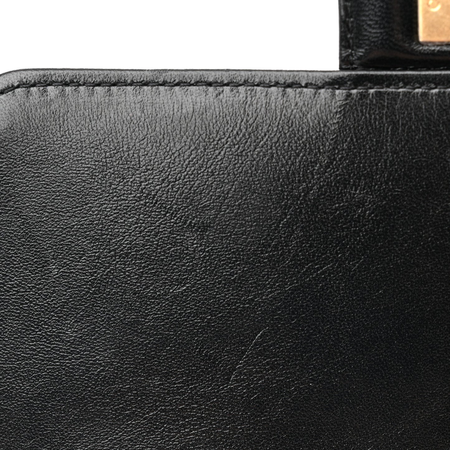 Shiny Lambskin Quilted Mini Flap Black