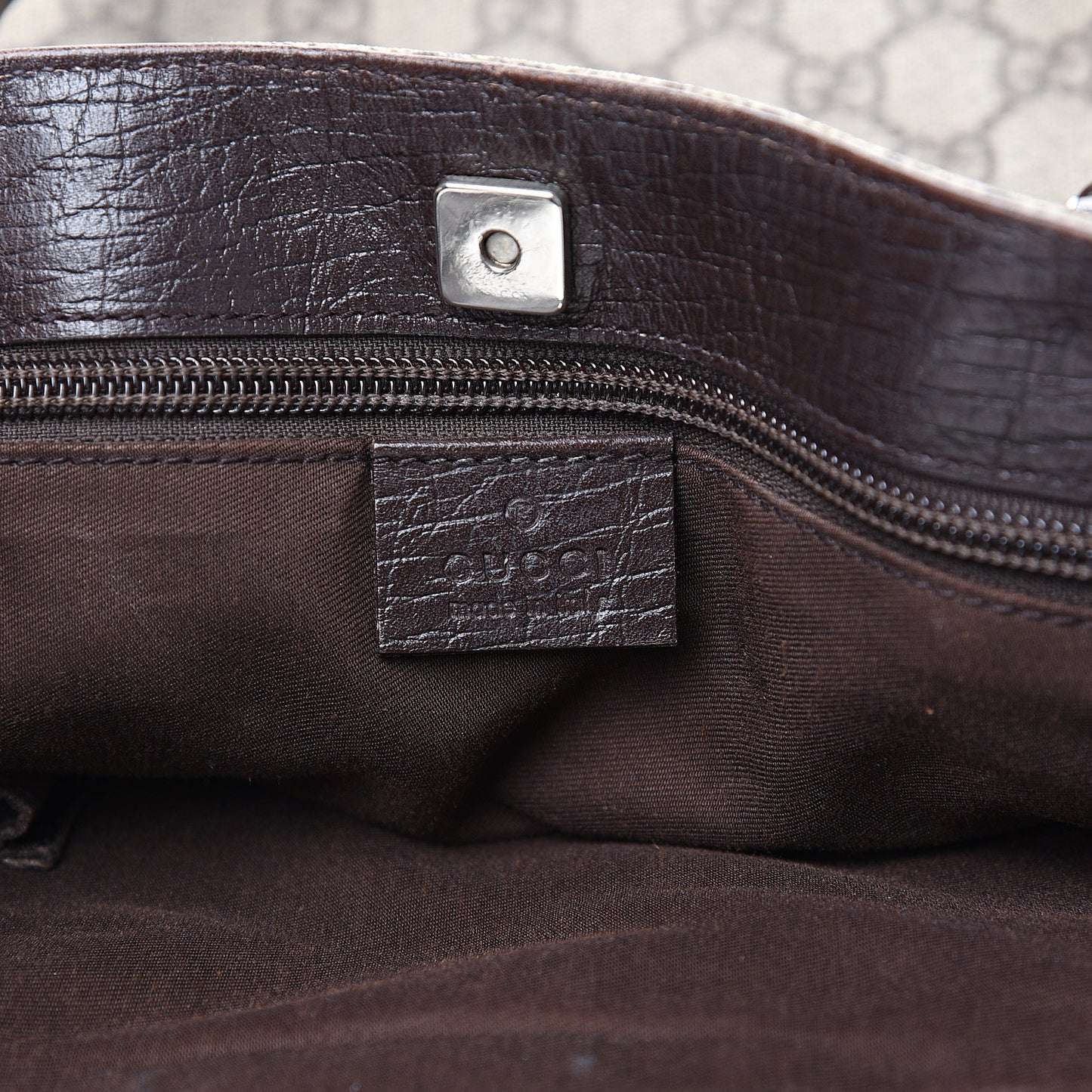 GG Plus Monogram Small Vertical Tote Dark Brown