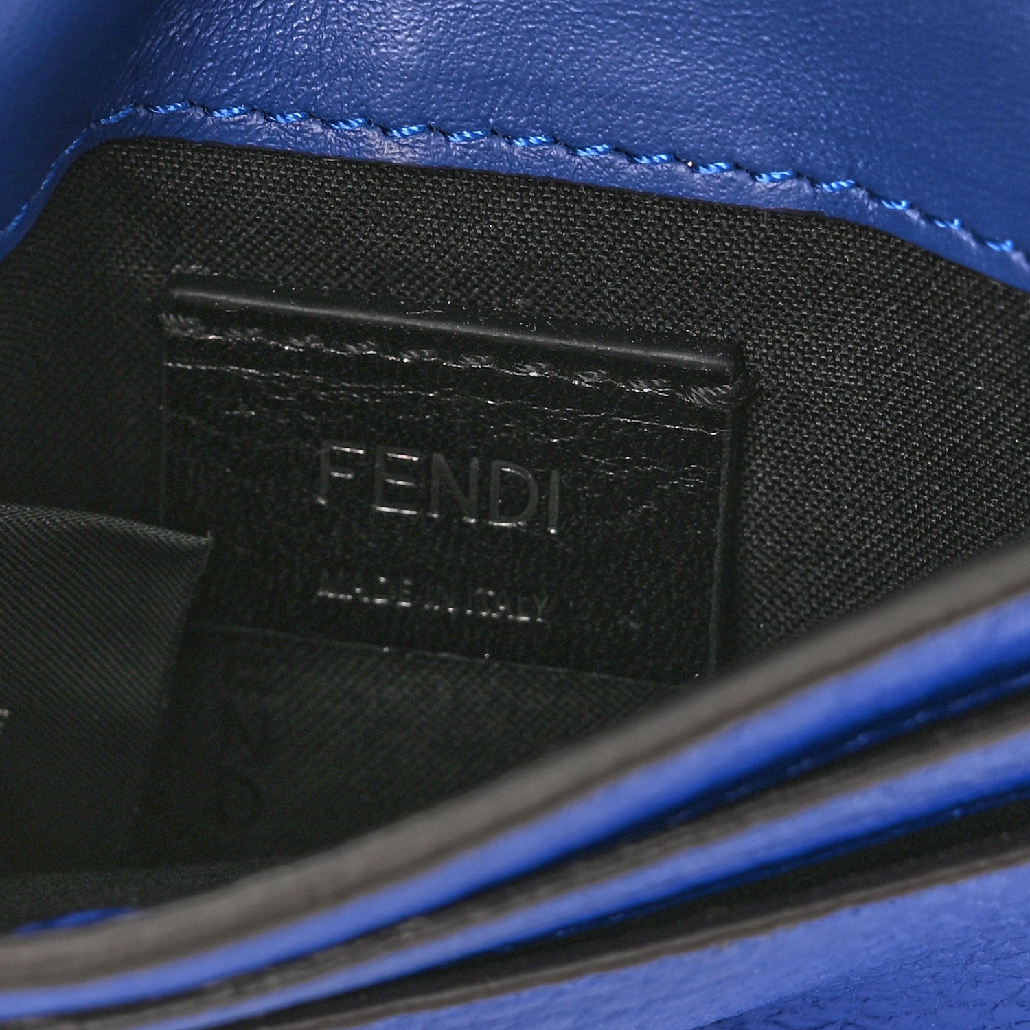 Fendi Cuoio Romano Monochrome Micro Flat Baguette Blue Neon 6 of 10