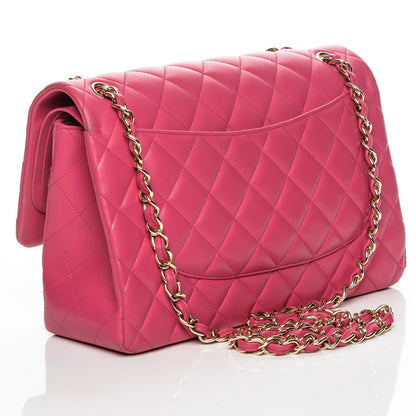 Chanel Lambskin Quilted Jumbo Double Flap Fuchsia 3 of 7