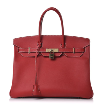 Hermes Epsom Candy Birkin 35 Rouge Casaque Bleu Thalassa 1 of 39