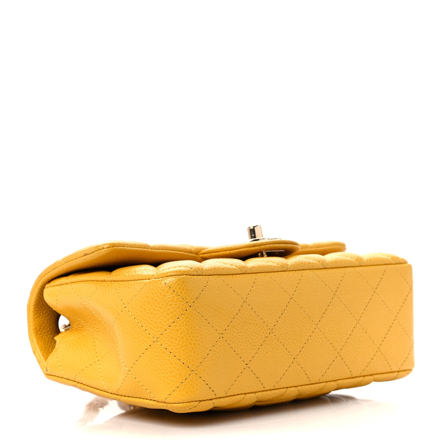 Caviar Quilted Mini Rectangular Flap Yellow
