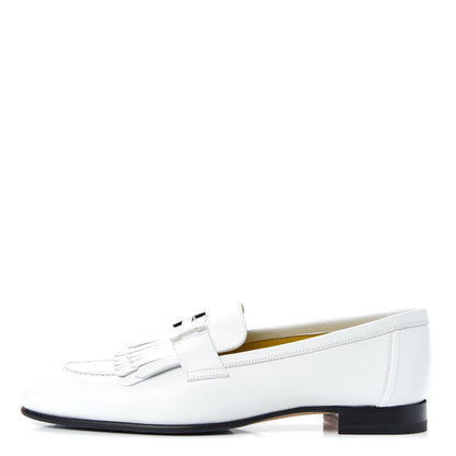Hermes Calfskin Womens Royal Loafers 37.5 White 1 of 10