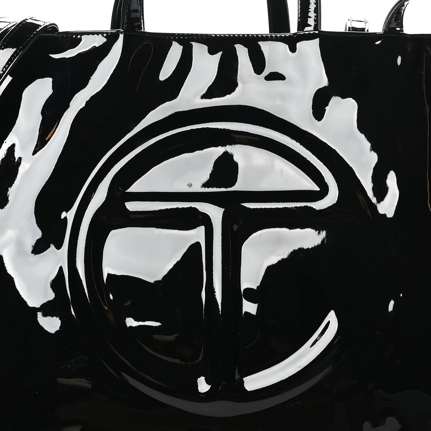 Telfar Patent Vegan Leather Large Shopping Bag Black 7 of 10