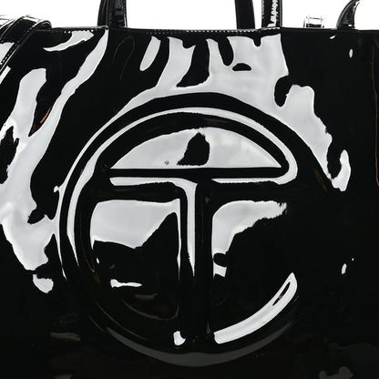 Telfar Patent Vegan Leather Large Shopping Bag Black 7 of 10