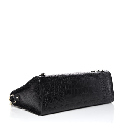 Balenciaga Calfskin Crocodile Embossed Classic Hardware City Black 5 of 10