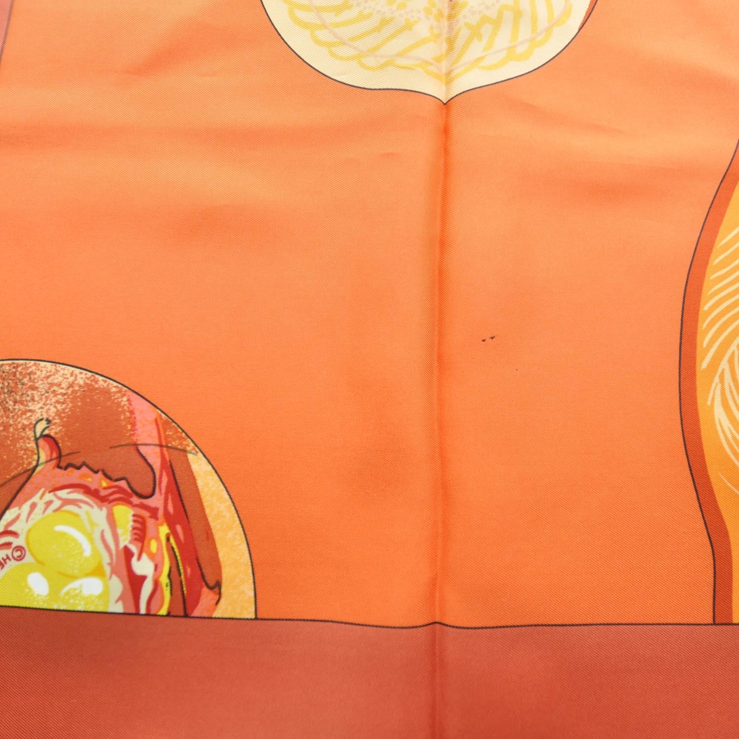 Hermes Silk Sulfure et Presse Papiers II Scarf 90 Orange 3 of 8