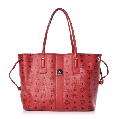 MCM Visetos Medium Liz Reversible Shopper Tote Ruby Red 1 of 12