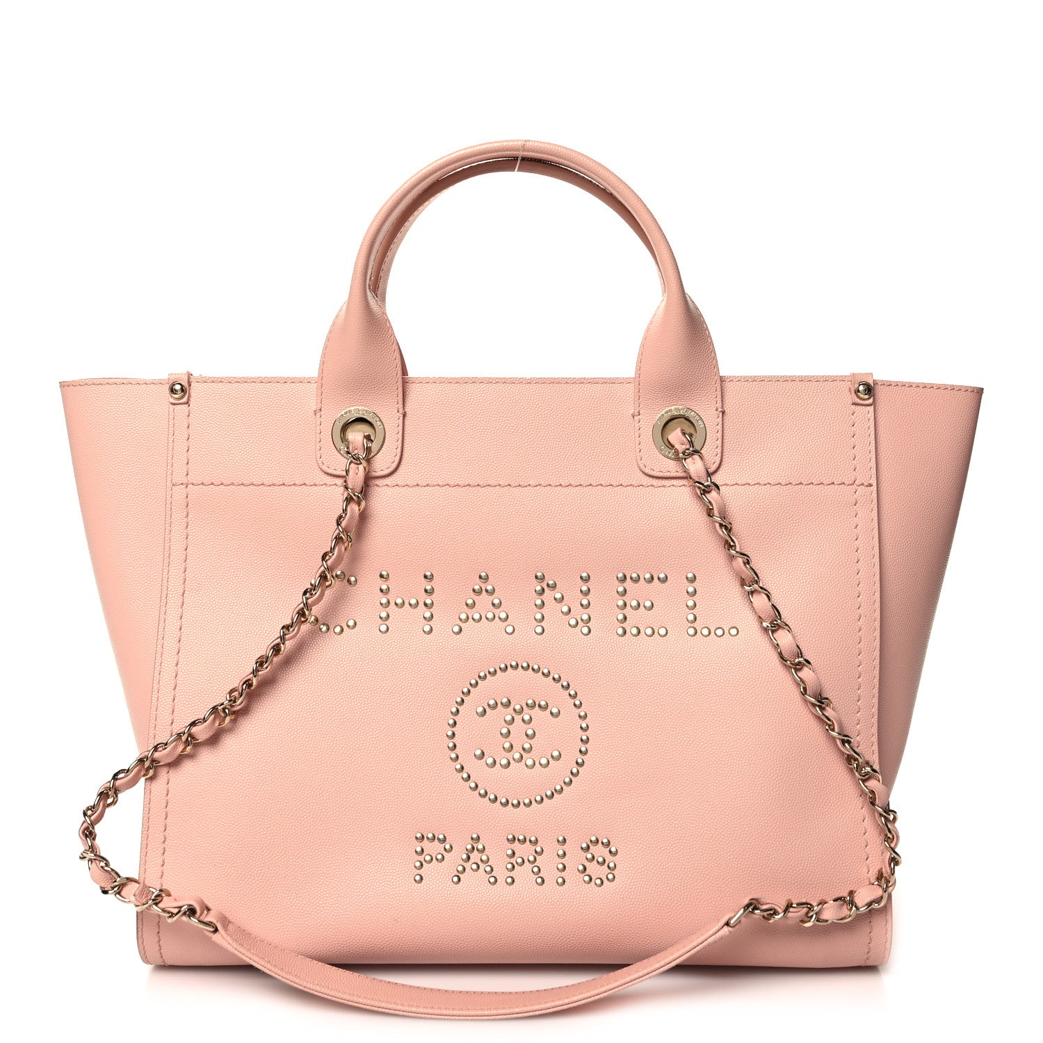 Chanel Caviar Small Studded Deauville Tote Light Pink 1 of 10
