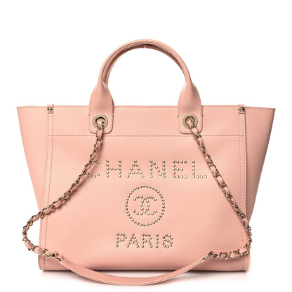 Chanel Caviar Small Studded Deauville Tote Light Pink 1 of 10