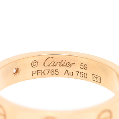Cartier 18K Yellow Gold Diamond 4mm LOVE Wedding Band Ring 59 8.75 4 of 5