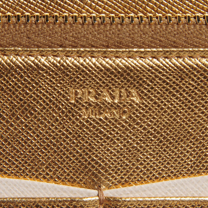 Prada Saffiano Continental Wallet Cammeo Platino 6 of 8