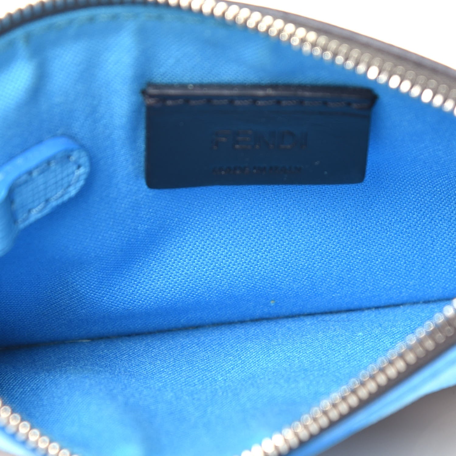 Fendi Vitello Elite QuTweet Studded Coin Pouch Key Case Asfalto Multicolor 4 of 6