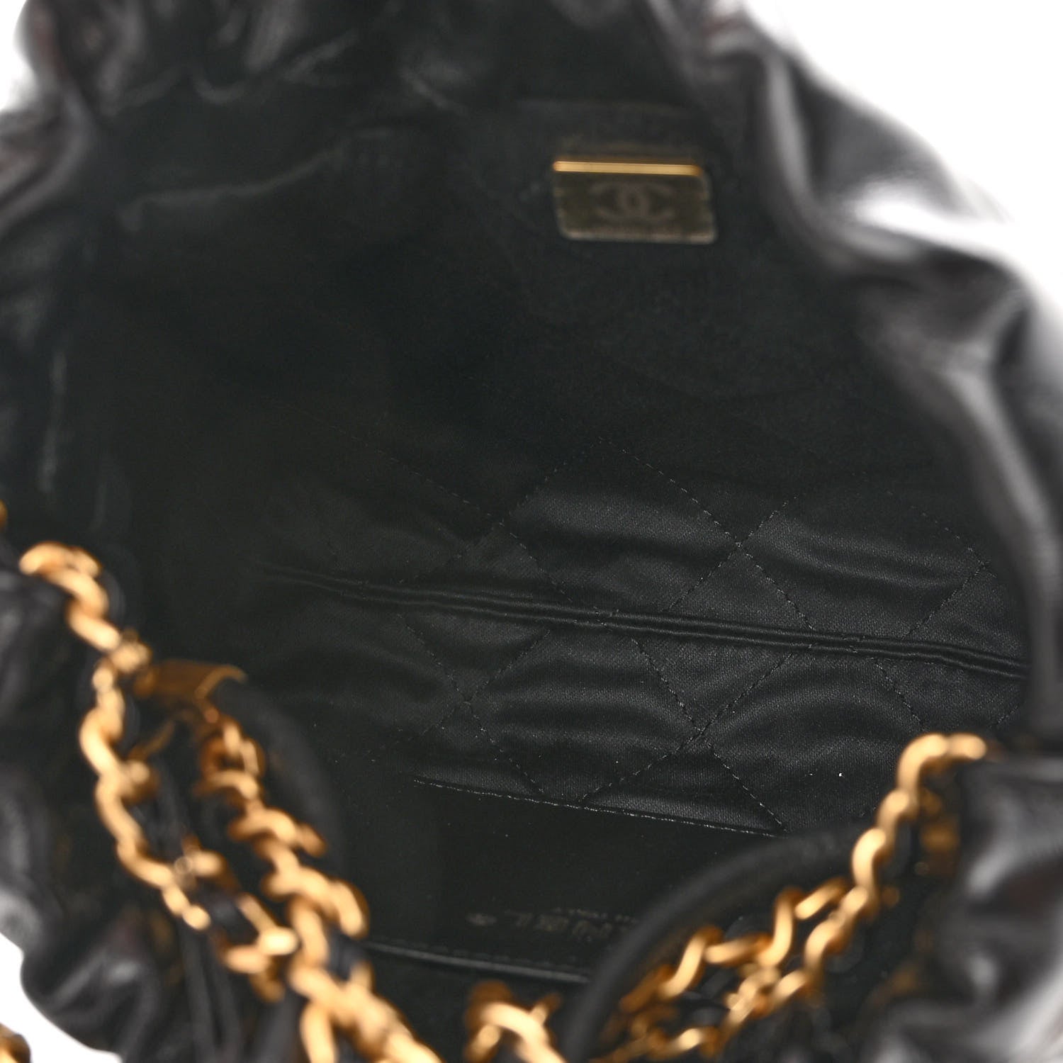 Chanel Shiny Crumpled Calfskin Quilted Pearl Mini Chanel 22 Black 6 of 9