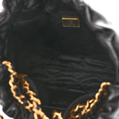 Chanel Shiny Crumpled Calfskin Quilted Pearl Mini Chanel 22 Black 6 of 9