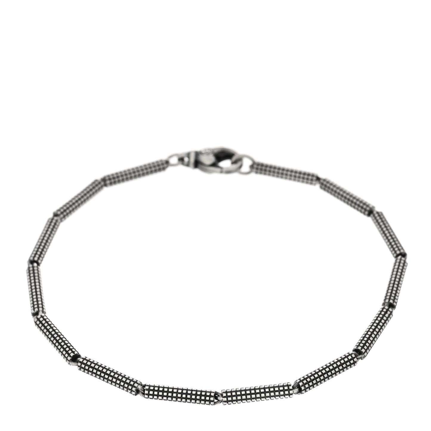 Sterling Silver Mens Dot Bar Chain Bracelet