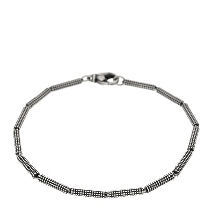David Yurman Sterling Silver Mens Dot Bar Chain Bracelet 1 of 3
