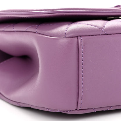 Chanel Lambskin Quilted Small CC Filigree Flap Purple 9 of 10