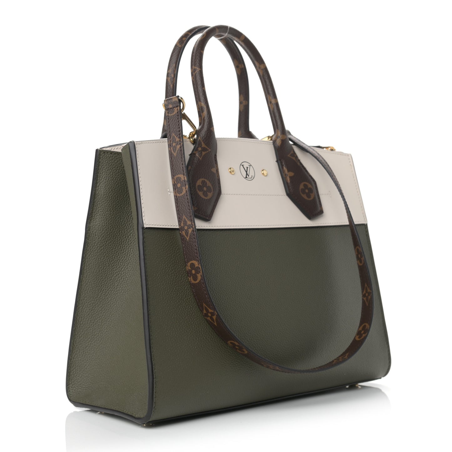 Monogram Calfskin City Steamer MM Kaki