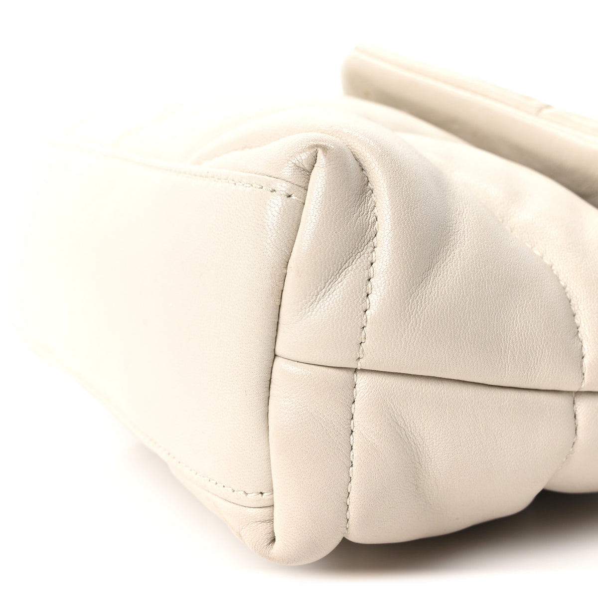Saint Laurent Lambskin Quilted Toy Loulou Puffer Monogram Chain Satchel Crema Soft 9 of 9