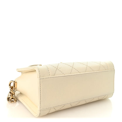 Chanel Grained Calfskin Stitched Mini Label Click Shopper Tote White 4 of 10